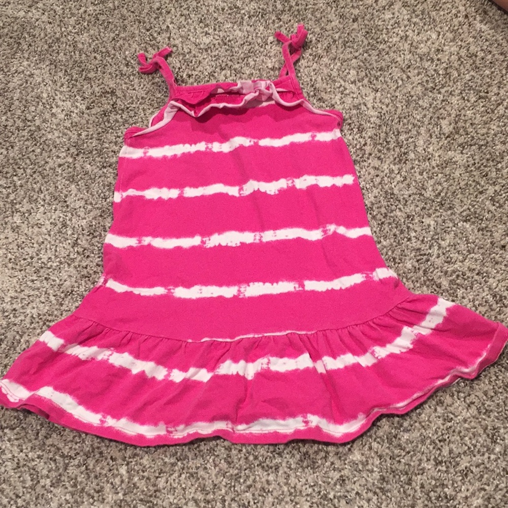 Pink and white tie dye dress.